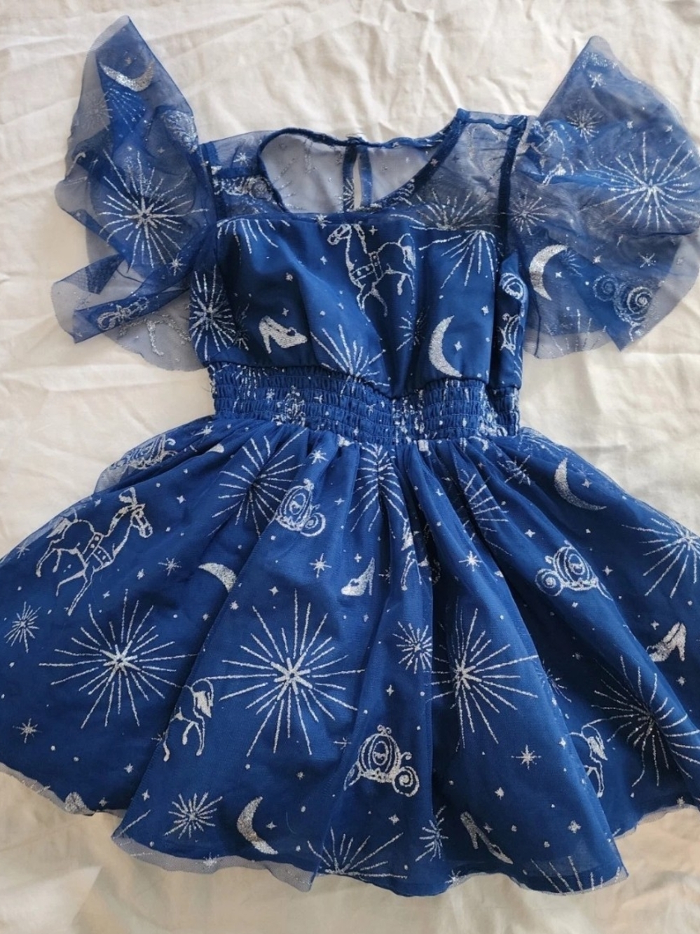Disney Store Cinderella Tulle Fancy Party Dress. Midnight Blue Celestial Size 3